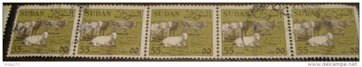 Sudan 1962 Cattle 55m X5 - Used - Sudan (1954-...)