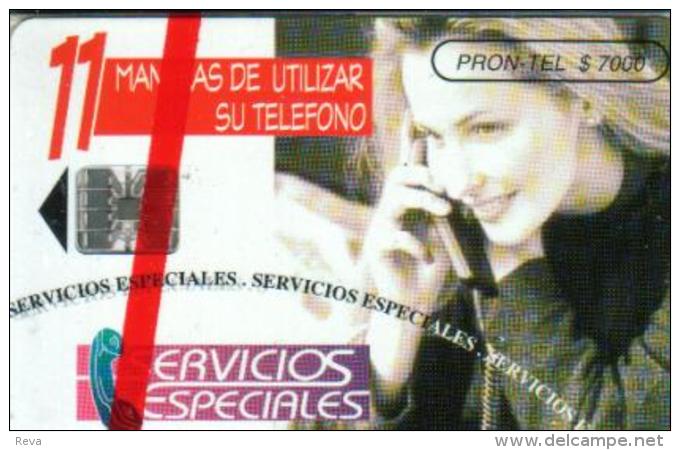 COLOMBIA $7.000  CITY OF CALI  CARD  WOMAN ON MOBILE PHONE SPECIAL SERVICES   CHIP COL-EM-23   MINT IN  BLISTER  !!! - Colombia