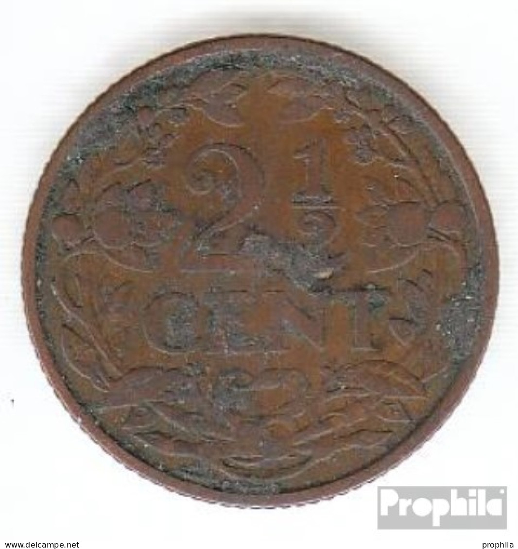 Niederlande KM-Nr. : 150 1919 Sehr Schön Bronze Sehr Schön 1919 2-1/2 Cent Gekrönter Löwe - 2.5 Cent