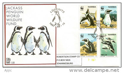 Manchots Du Cap,  Enveloppe FDC De Namibie (SWA) ,  Adressée à Johannesburg - Antarktischen Tierwelt