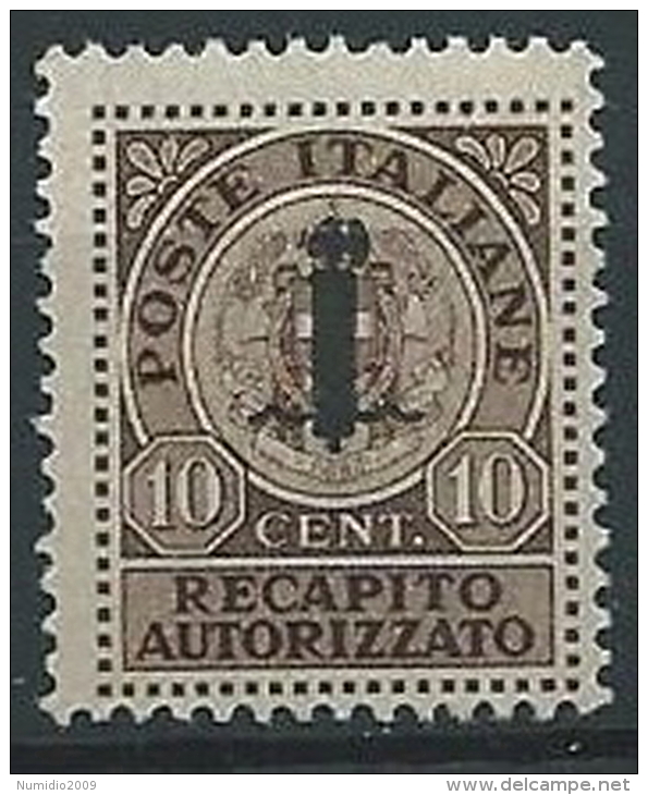 1944 RSI RECAPITO AUTORIZZATO 10 CENT MNH ** - T24 - Eilsendung (Eilpost)