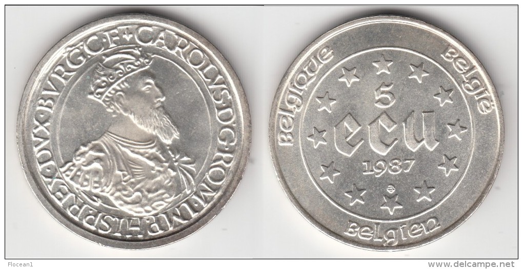 **** BELGIQUE - BELGIUM - BELGIE - 5 ECUS 1987 30th ANNIVERSARY TREATIES OF ROME - ARGENT - SILVER *** EN ACHAT IMMEDIAT - Ecus