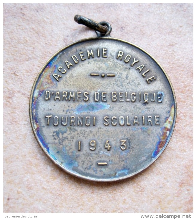 Médaille 1942 Académie Royale D´ Armes De Belgique - Tournoi Scolaire 1943 - Otros & Sin Clasificación