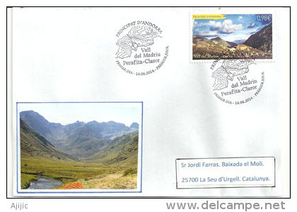 Vallée Glaciaire Pyrénéenne Du Madriu.,Patrimoine Mondial De L´UNESCO,oblit.illustrée, Sur Lettre Adressée En Catalogne. - Briefe U. Dokumente