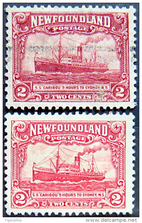 NEWFOUNDLAND 1928 2c Steamship USED 2 Stamps Scott146 CV$1.60 - 1908-1947