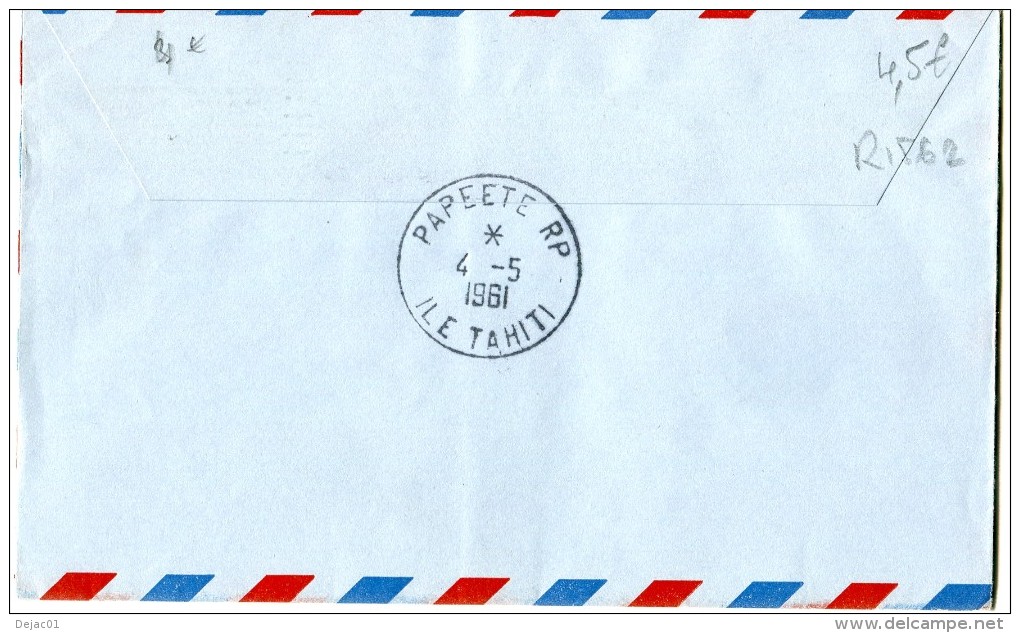 Polynésie - Premier Vol TAI AIR FRANCE  - HONOLULU PAPEETE - 4 Mai 1961 - R 1562 - Cartas & Documentos