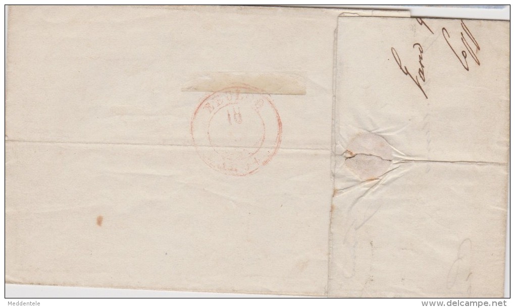 Belgique Lettre N°3 De GAND 10/8/1851 Vers EECLOO Timbre 4 Marges+voisin "ogenvrije"  TTB - 1849-1850 Medallones (3/5)