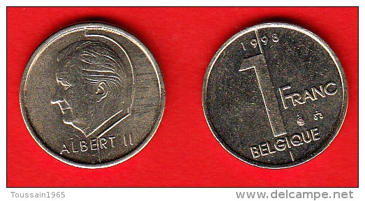 Monnaie  De Circulation Belgique (réf 116) 1 Franc Acier,type Elstrom + 1998 Fr + - 1 Frank