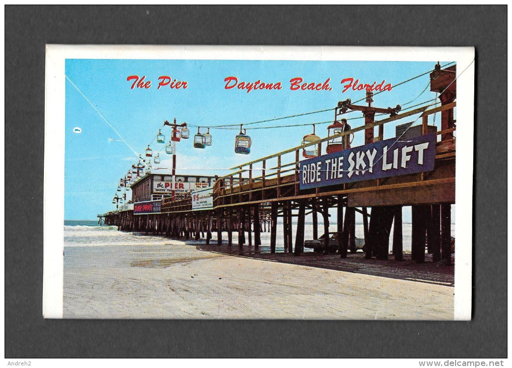 DAYTONA BEACH - FLORIDA - THE WORLD FAMOUS BEACH - SOUVENIR FOLDER OF DAYTONA - POCHETTE SOUVENIR DÉPLIANTE - 13 VIEWS - Daytona