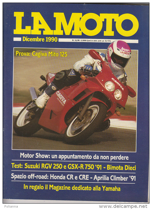 RA#48#13 Rivista LA MOTO Ed.Edigamma Dic. 1990/APRILIA FUTURA E HONDA VFR 750/CAGIVA/ADVENTUR YAMAHA/RALLY DEI FARAONI - Engines