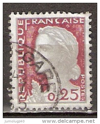 Timbre France Y&T N°1263 (05) Obl.  Marianne De Decaris. 0.25 Fc. Gris Clair Et Carmin Foncé. Cote 0,15 € - 1960 Marianna Di Decaris