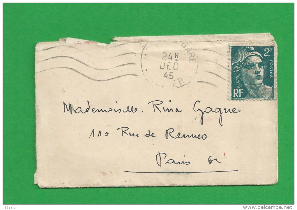 LETTRE MARIANNE DE GANDON - 1945-54 Marianne Of Gandon