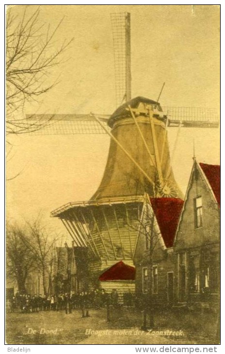 ZAANDIJK (N.H.) - Molen/moulin - Oude Kaart (ca. 1930) Van Meelmolen "De (Bleeke) Dood, Hoogste Molen Der Zaanstreek" - Zaandam