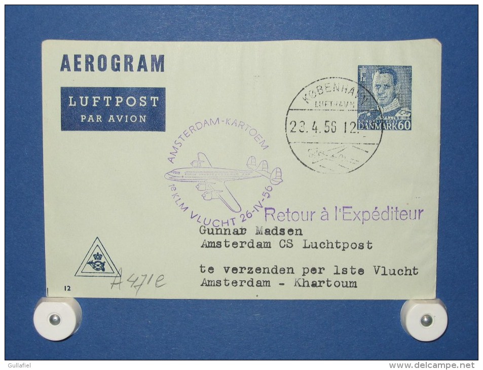 FFC First Flight 109 Amsterdam - Khartoem Soedan 1956 - A471e (nr.Cat DVH) - Sudan (1954-...)