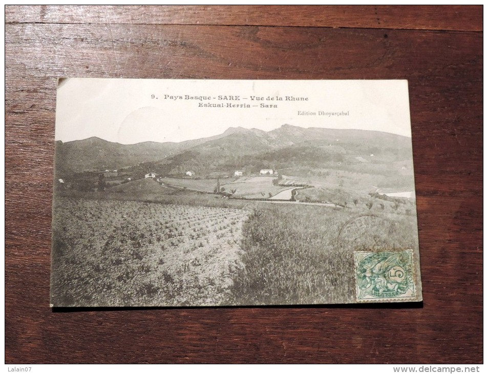 Carte Postale Ancienne : SARE : Vue De La Rhune , En 1907 - Sare