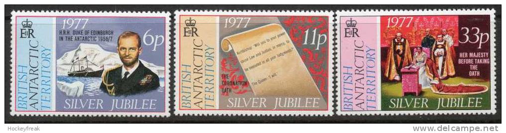 British Antarctic Territory 1977 Silver Jubilee SG83-5 MNH Cat £2.50 SG2015 - Sonstige & Ohne Zuordnung