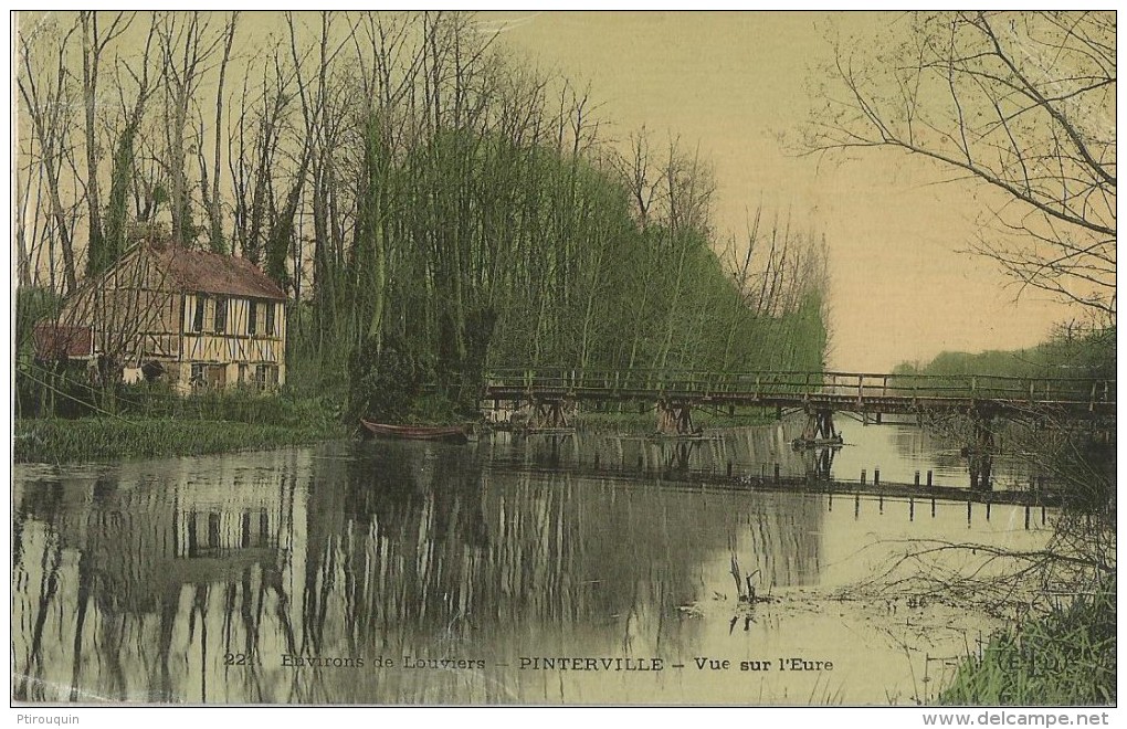 PINTERVILLE - Vue Sur L'Eure - Carte Glacée Vernie  Etat !!  ELD - Pinterville