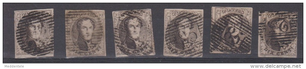 Belgique N°6 Exemplaires Des Planches 1 à 6 - 1851-1857 Médaillons (6/8)