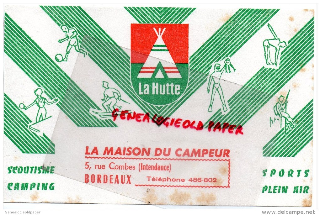 33 - BORDEAUX - BUVARD LA HUTTE - LA MAISON DU CAMPEUR 5 RUE COMBLES - SCOUTISME- CAMPING- - Levensmiddelen