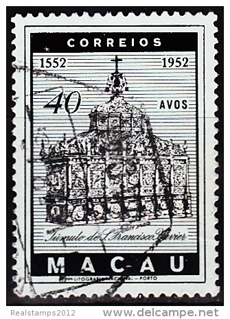 MACAU - 1952, 4º Centenário Da Morte De S. Francisco Xavier,  40 A.    D. 14 1/4   (o)  MUNDIFIL  Nº 370 - Oblitérés