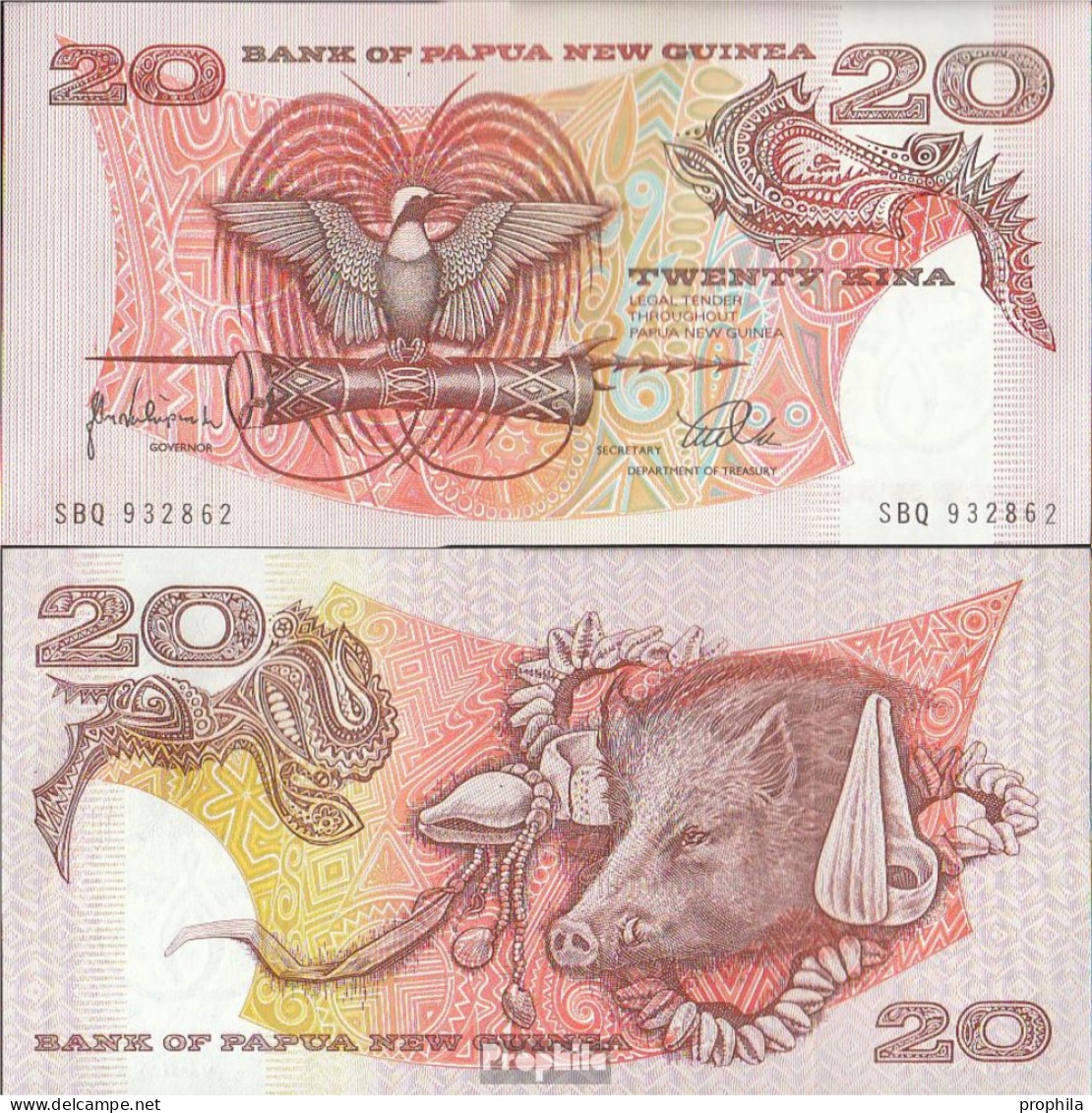 Papua-Neuguinea Pick-Nr: 10c Bankfrisch 20 Kina - Papua New Guinea