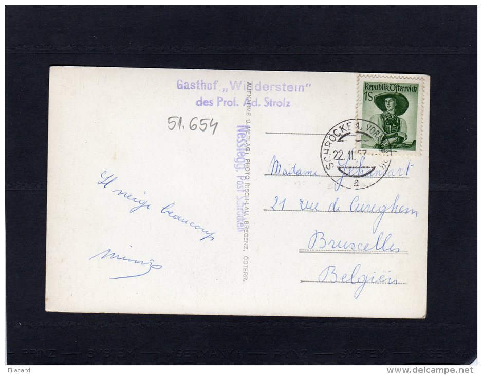 51654    Austria,  Nesslegg I.  Bregenzerwald 1500 M.,  VG  1957 - Schröcken