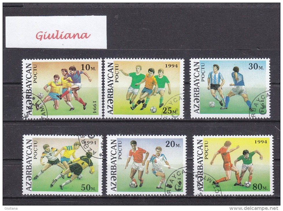 Azerbaijan 1994 - Yt 150-155  Used    Mondiali Calcio USA 1994 - 1994 – USA