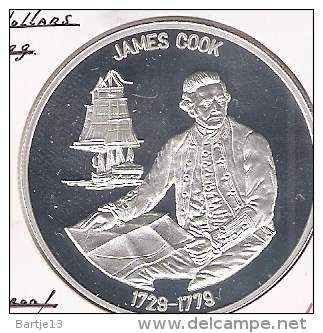 LIBERIA 5 DOLLARS 1999 SILVER PROOF CAPTAIN COOK KM572 - Liberia