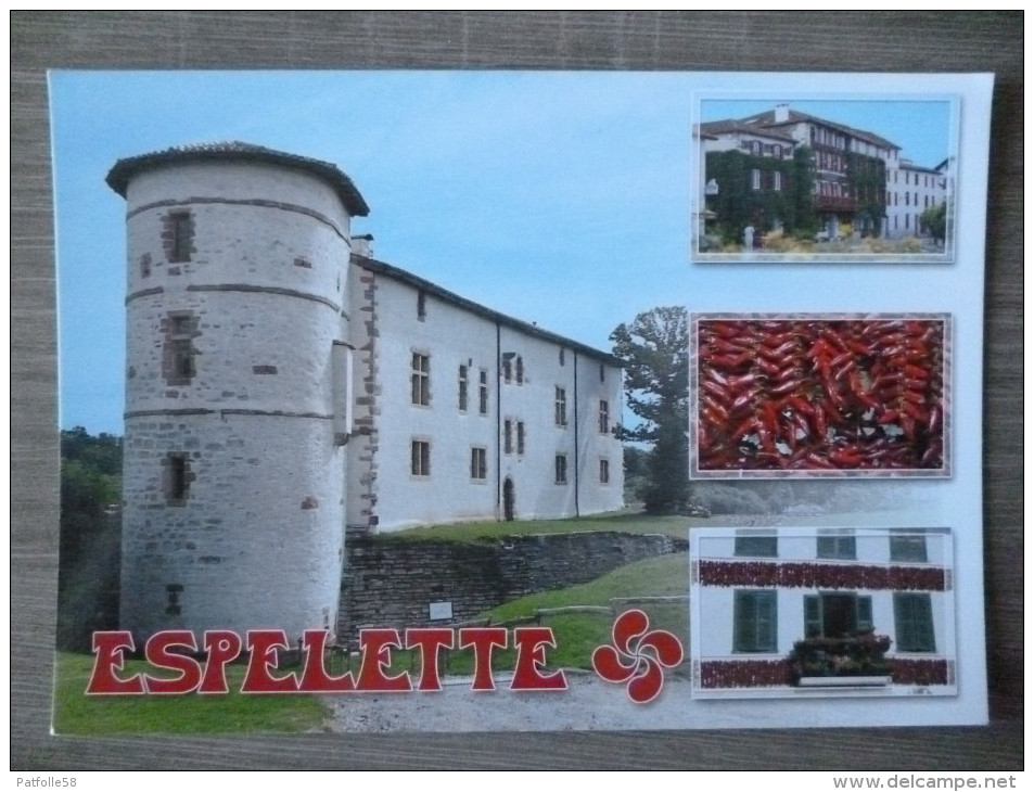 ESPELETTE  (64). LOT DE 4 CPM.   ANNEES 1970.VOITURE A BOEUF.PIMENTS. - Espelette