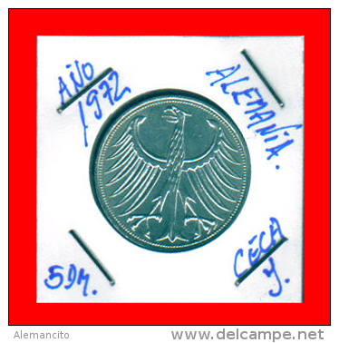 ALEMANIA R.F. MONEDAS DE 5.00 DM -AÑO 1972-CECAS.-J - 5 Mark