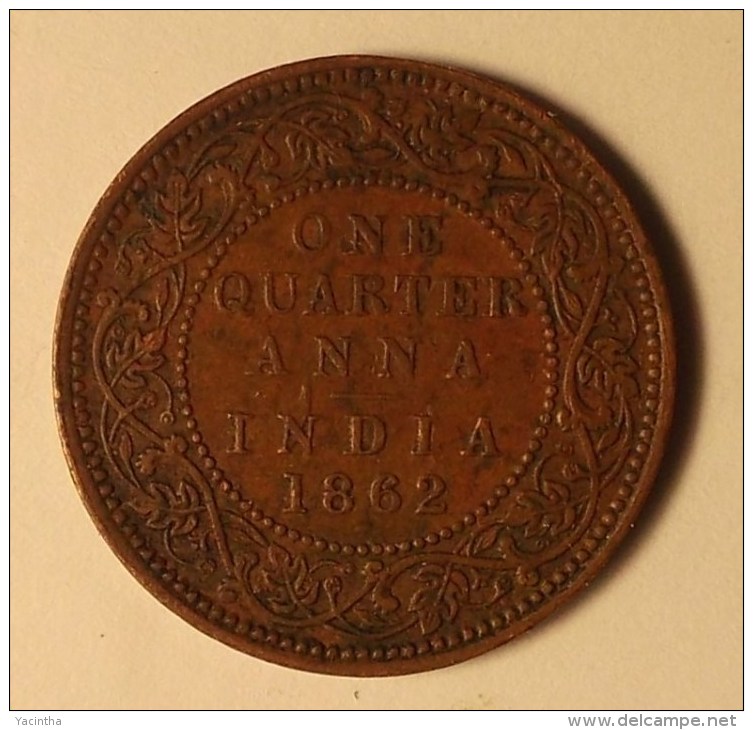 @Y@      British India  , 1862 1/4  Anna     (2878) - India