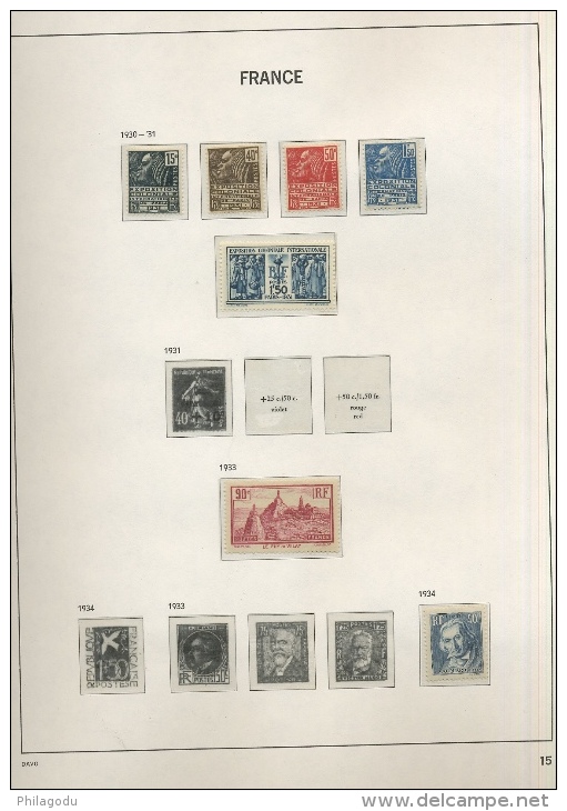 FRANCE complète 1937-1963 ** et quelques timbres avant   99% sont neufs sans charnière et gomme originale