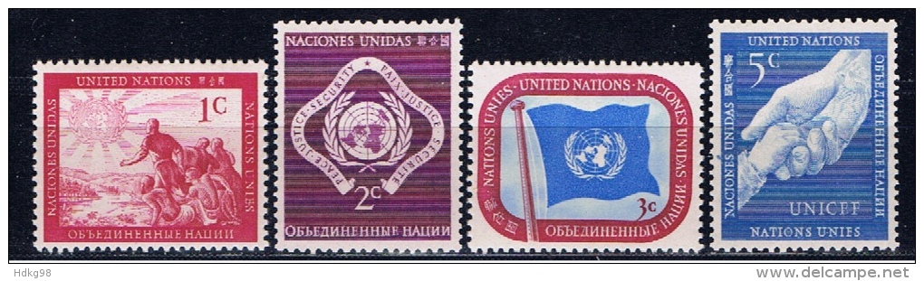 UNY+ Vereinte Nationen 1951 Mi 1 3-5 Mnh Freimarken - Ungebraucht