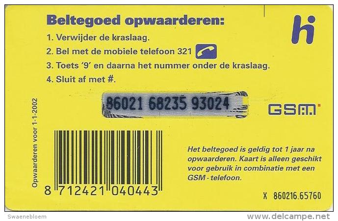 Telefoonkaart.- Nederland. Hi PrePay Beltegoed. 25 Gulden. Gebruikt. - Cartes GSM, Prépayées Et Recharges