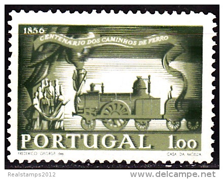 PORTUGAL - 1956,  1.º Centenário Dos Caminhos De Ferro Em Portugal.  1.00  (*) MNG  MUNDIFIL  Nº 821 - Ungebraucht