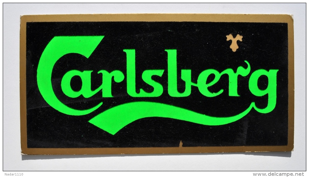 Bière CARLSBERG - Ancien Carton De Bistrot Partiellement En FEUTRINE Noire - Schilder