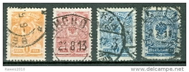 Russland 1908 Mi. 63 + 65 + 68 + 69 Gest. Wappen Adler - Used Stamps