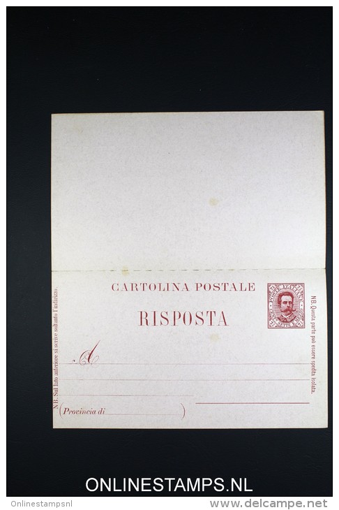 Italy: Cartolina Postale Con Risposta  Not Used  1891 - Stamped Stationery