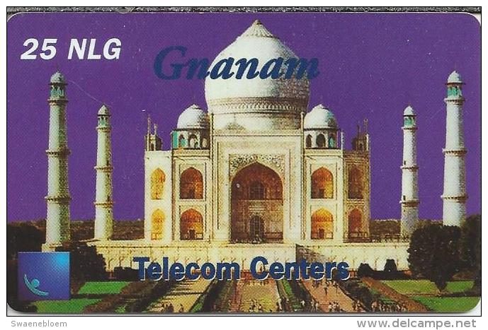 NL.- Telefoonkaart. Telecom Centers. Batch Nr 0312. Gnanam. 25 NLG. Taj Mahal - Tâdj-Mahal, Marmeren Mausoleum In Agra - Cartes GSM, Prépayées Et Recharges