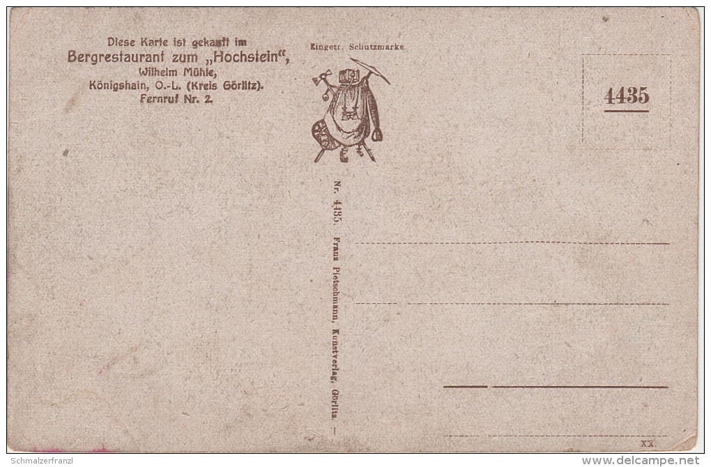 Litho AK Gruss Königshainer Berge Königshain Restaurant Felsen Hochstein Bei Görlitz Reichenbach Vierkirchen Kodersdorf - Schöpstal