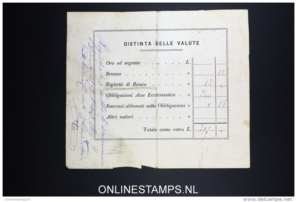 Italy: Marca Da Bollo On Document 1878 - Steuermarken