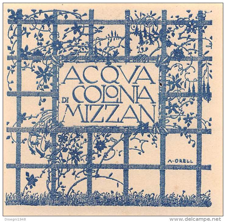 03087  "TRIESTE - MIZZAN - ACQUA DI COLONIA ".  ETICHETTA ORIGINALE - Labels