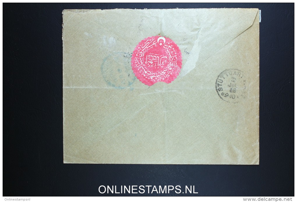 Turkey:  Registered Cover Smyrne To Waldorf Astoria Stuttgart Germany, 1916, Mixed Stamps With Seal - Brieven En Documenten
