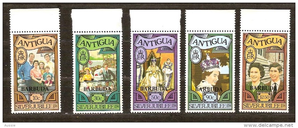 Antigua & Barbuda 1977 Yvertn° 308-12 *** MNH Cote 13,50 Euro Surchargés Barbuda - Barbuda (...-1981)