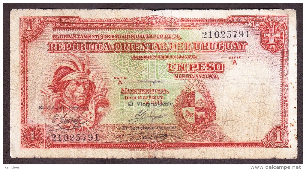 * URUGUAY: 1 Peso (1935) - Uruguay