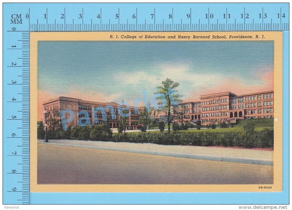 CPSM, Providence  ( Rhode Island College Of Education And Henry Bernard School ) Linen Postcard Recto/Verso - Providence