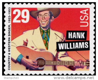 1993 USA Hank Williams Stamp Sc#2723 Famous Music Star Guitar Country Singer Composer - Singers