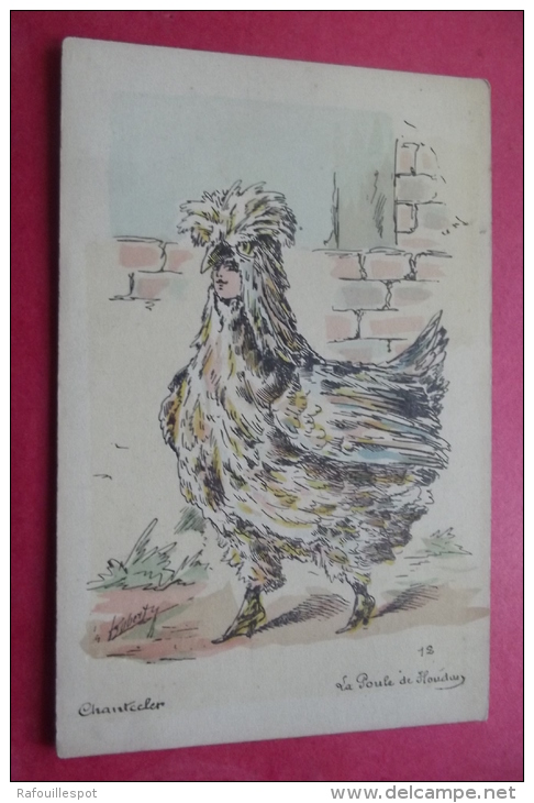 Cp Chantecler Aquarelle Signé Robert " La Poule De Houdu" - Robert