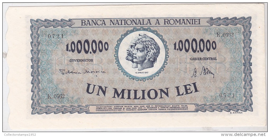 ROMANIA * ROUMANIE * RUMANIEN * 1.000.000 LEI  1947 A-UNC - Romania