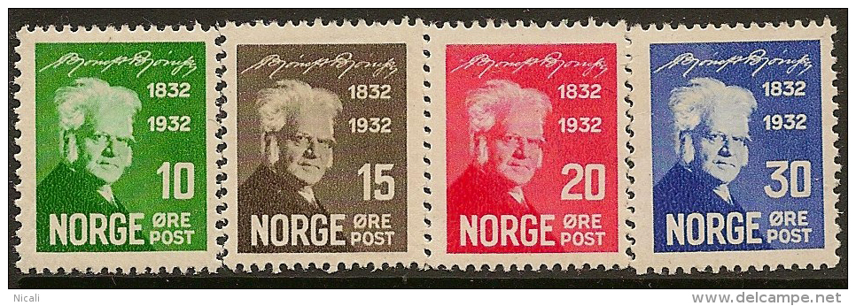 NORWAY 1932 Bjornson Centenary SG 227/30 HM #LF241 - Neufs